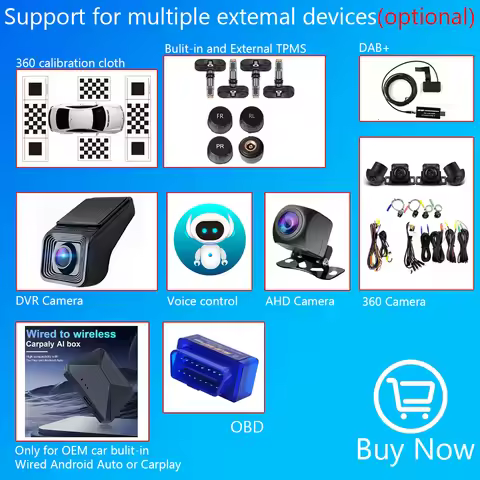Android Screen For DAB+ DVR TPMS CARPLAY OBD AHD 360 Cameras For Autoradio Lettore DVD Sistema Di Mo