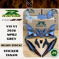 COVERSET Y15 V1/V2 NPB2 GREY YAMAHA Y15 RAPIDO COVERSET STICKER TANAM MOTOR COVERSET