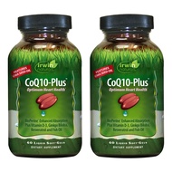 Irwin Naturals CoQ10-Plus - 60 Liquid Soft-Gels, Pack of 2 - Optimum Heart Health Support - with Vit