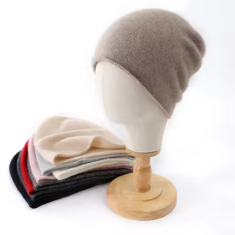 2025 Winter Unisex 100 Cashmere Hats Outdoor Casual Keep Warm Solid Color Cashmere Knitted Beanie Ha