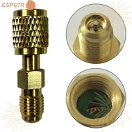 ESPOIR R32 Thread Adapter, 1/4" Female to 1/4" Mini R32 R454B Refrigerant Brass Adapter, Portable Qu