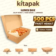 (500 PCS) PAPER LUNCH BOX | TAKE AWAY FOOD BOX