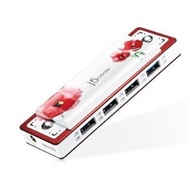 J5 CREATE HARMONICA 4-USB3.0 WITH ADAPTER USB HUB (JUH345RE) RED