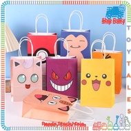 Paper Bag Pokemon Door Gifts🍭 Kid Birthday Party Kindergarten Children Beg Pikachu Murah Packing Kra
