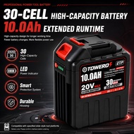 TOWERO 18V-21V True Capacity Battery 30 Cells for Makita Compatible Cordless Tools Lithium Rechargea