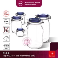BORMIOLI ROCCO Jar/ Jar Jar + Hermetic Lid Fidobiru 500ml/ 750ml/ 1L/ 1.5L/ 2L