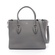 【二手，A級】Tod 'TOD'S灰色皮革絨面革雙肩包，女款