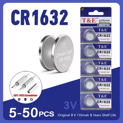 Eunicell 3V 125mAh CR1632 Coin Cells Batteries CR 1632 DL1632 BR1632 LM1632 ECR1632 Lithium Button B