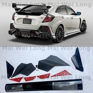MUG GT SPOILER FOR CIVIC HATCHBACK SPORTY FK7 FK8 TYPE R MUGEN STYL ABS LUSTER BLACK TRUNK WING LIP 