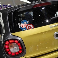 Car Accessories Sticker Captain America Glass Tabrak Hit the Glass Cute