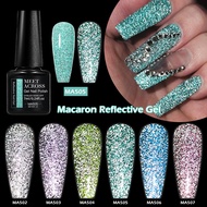 MEET ACROSS 7ml Reflective Glitter Nail Gel Polish Effect Sparkling Soak Off Gel Manicure Nail ArtSo