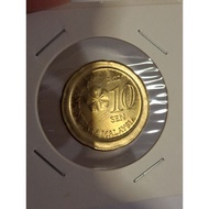 [ Error Coin GOLD Colour ] 2022 Malaysia Error Coin 10 Sen Struck on 50 Sen Planchet UNC/BU Collecti