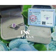 UNGU Rare Emerald cut Purple Moissanite Ring 0.6 ct, S925