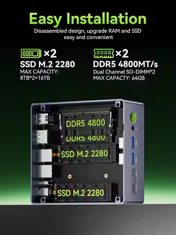 GMKtec M7 Ultra Ryzen 7 PRO 6850U MINI PC DDR5 4800MT/s PCIe4.0x4 WiFi 6E BT5.2 Quad Display OCulink