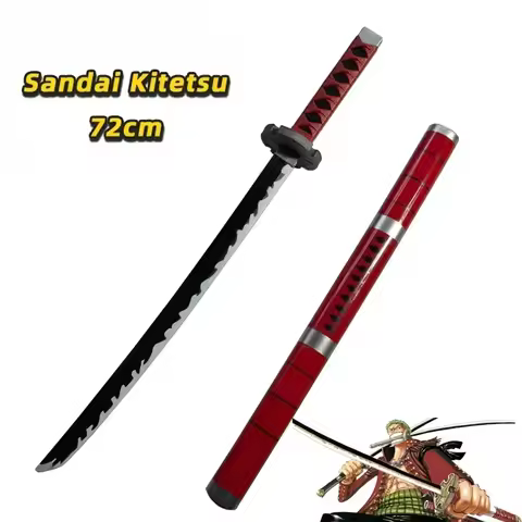 Anime 72cm Cosplay Roronoa Zoro Katana Sword PU Sandai Kitetsu Sword Aki Mizu Samurai Weapon Party b