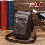 Little Dolly Genuine Leather Men's Mobile Phone Waist Bag Wear Belt Mobile Phone Bag Cowhide 23cm Wa