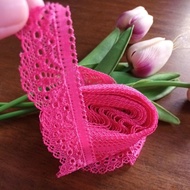 [ 1Meter ] 30mm High Quality Elastic Lace Renda Fabric Trims Sew Embroidery Clothes Kain Raya 2023 Viral Product Sabah