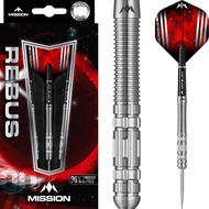 MISSION STEEL TIP DART - 24G M4 REBUS REAR RING GRIP 90% Tungsten Steel Darts (ARROW DART)