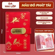 Sổ Quản Lý Chi Tiêu Thông Minh Bìa Da - Sổ Tiết Kiệm Có Khóa Mật Khẩu Nhiều Ngăn Túi Zip Tiện Lợi