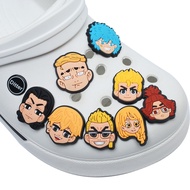 Cartoon Mikey Draken Jibbitz Original Shoe Charms Japanese Anime Jibits Crocs Charm Pin Tokyo Revengers Jibitz Crocks for Men Shoes Accessories Decoration