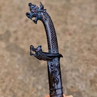 golok pamor damaskus asli fulltanduk 30cm