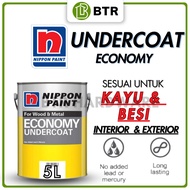 【BEST VALUE】5L NIPPON PAINT Economy Undercoat Cat Undercoat Putih Kayu & Besi White Undercoat Paint 