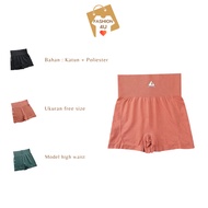 4U Celana Pendek Wanita Model High Waist Ketat Untuk Olahraga Yoga Fit CP494