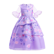 Flower Girls Encanto Isabella Dress Mirabel Charm Cosplay Princess Costume Children Fancy Dress Carn
