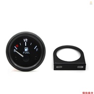 Ado)2'' 52mm Fuel Level Gauge, Pointer 12V Car Fuel Tank Meter with LED Backlight Rim Automotive Gau
