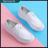 Women Nurse Shoes Rocking Shoes Light Thick Soled Slip Flat Shoes Nurse White Shoes Hospital Shoes