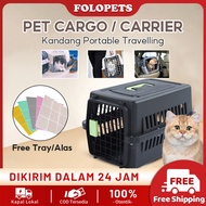 FOLOPETS Pet Cargo Kucing Gratis ALAS Hitam Kandang Anjing Kandang Kucing Kelinci/Anabul - Tas Trave