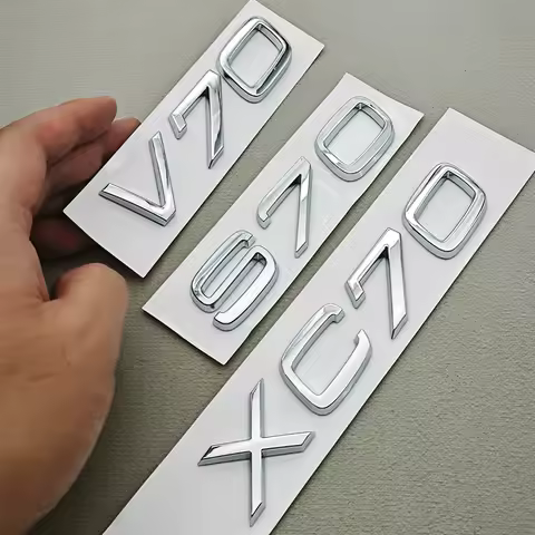 3D Car Letters XC70 S70 V70 Logo Rear Trunk Badge ABS Emblem Decals For Volvo XC70 S70 V70 Exterior 