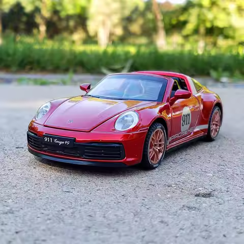 1:32 911 Targa 4S Turbo S Toys Cars Miniature Models Alloy Pull Back Supercar with Sound Light Vehic