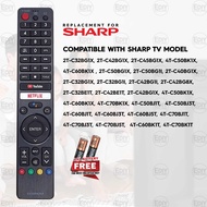 SHARP AQUOS SMART TV ANDROID YOUTUBE NETFLIX REMOTE CONTROL GB326WJSA GB238WJSA GB289WJSA GB105WJSA