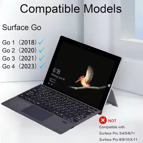 Wireless Bluetooth Keyboard With Trackpad For Microsoft Surface Go 4 3 2 1 10.5Inch,Backlit Keyboard