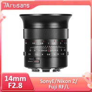 7Artisans 14mm F2.8 Full Frame Ultra Wide Angle Large Aperture Cine Lens For Sony E Nikon Z Canon RF