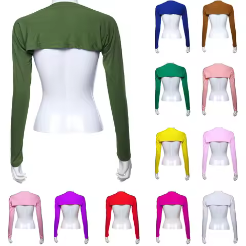 New Muslim Women Elastic Modal Jersey Bolero Sleeve Long Arm Cover Shrug Shoulder Oversleeve Suncree