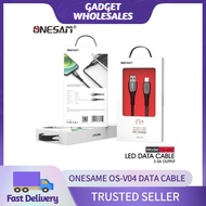 ONESAM OS-V04 High Speed 3A USB Data Cable Auto Disconnect with LED Breathing Light