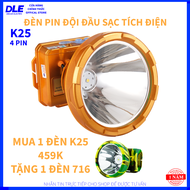 [HÀNG THÁI] ĐÈN PIN ĐỘI ĐẦU K25 - 4 CỤC PIN - 16800mAh - KHÁNG NƯỚC - MUA 1 TẶNG 1 CÂY ĐÈN 716 TRỊ G