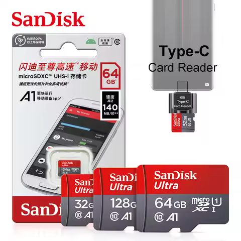 Original SanDisk A1 Memory Card 256GB 128GB 64GB 100MB/S 32GB Micro sd card Class10 UHS-1 Flash Micr
