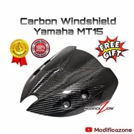 Windshield Visor Carbon Yamaha Mt15 - Not Slider Bar Cover Exhaust Jalu