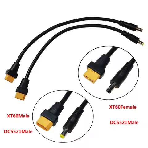 Solar Connection Line XT60 Male/Female Connector To DC5521 18AWG Power Cable Adaptor for Car Battery