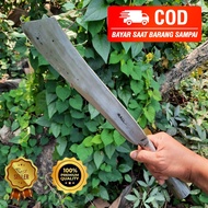 Golok Baja Per Mobil Gagang Besi Finishing SANGAT HALUS - Parang Pisau Cacah Daging - Bedok Lurus