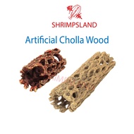 [SHRIMPSLAND] Aquarium Artificial Cholla Wood Resin Fish Reptile Terrarium Shrimp Hiding Cave Decoration