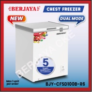 (130 LITRE) Berjaya Premium Dual Chest Chiller & Freezer BJY-CFSD100B-R6 (White) 5 YEARS Compressor 