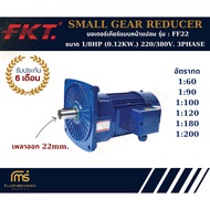FKT Small Gear Reducer Flange Type Model: FF22 Size 1/8 Horsepower 220/380V. 3PHASEE