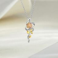 สร้อยคอเงิน S925 ลายกุหลาบและงู สำหรับแฟนสาว