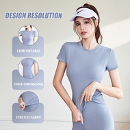 FUYOGI Women Top Short-Sleeve Sport High Elasticity Fitness Fast Drying Workout Outdoor