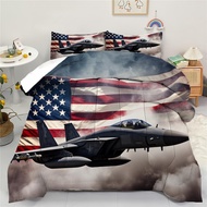 Aircraft Comforter Set Twin Size Military Aircraft Bedding Set Fighter Jet with American Flag Comfor