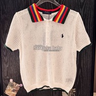 Polo Ralph Lauren Polo shirt 彩虹領小馬刺繡鏤空女裝 Polo衫 恤衫